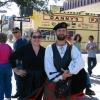 Wendy with Bagpipe Musician while hosting City of McAllen Street Market